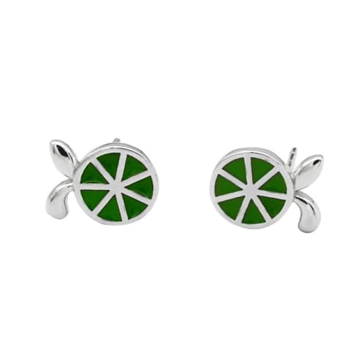 925er Ohrringe Damen, Mintgrüne Emaille-Obst-Zitronen-Ohrringe, Coole Sommerliche Süße Kleine Glasur-Ohrringe, Hochzeit, Verlobung, Mädchen-Ohrnadel-Schmuck-Accessoire von YAIEWNE