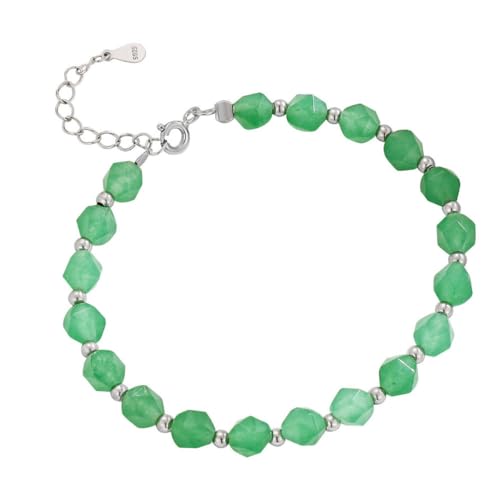 YAIEWNE Armband, 925 Grüner Jade-Perlen-Armreif, Eleganter High-End-Schmuck, Jade-Mark-Beste-Freund-Handwerk, Verstellbarer Perlen-Manschettenschmuck, Festival-Geschenk? Freundschaft von YAIEWNE