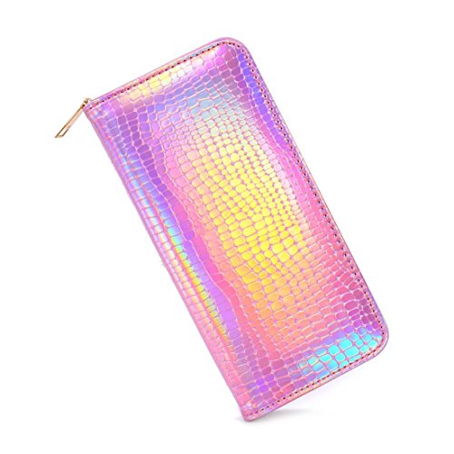 Lange Geldbörse für Damen mit Reißverschluss, holografische Clutch, Geldbörse, Geldbörse, Rosig, Large, Kartenetui Lange Geldbörse für Damen mit Reißverschluss, holografische Clutch, Geldbörse, Geldbörse, Rosig, Large, Kartenetui von YAIRYANGTZE