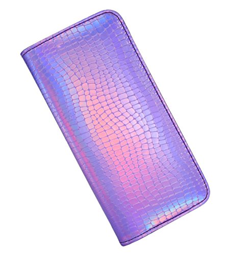 YAIRYANGTZE Lange Geldbörse für Damen mit Reißverschluss, holografische Clutch, Geldbörse, Geldbörse, Violett, Large YAIRYANGTZE Lange Geldbörse für Damen mit Reißverschluss, holografische Clutch, Geldbörse, Geldbörse, Violett, Large von YAIRYANGTZE