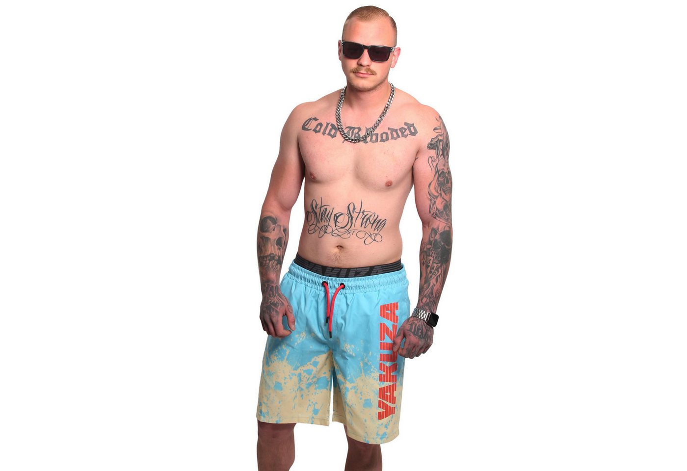 YAKUZA Boardshorts Splash Allover mit Doppelbund von YAKUZA