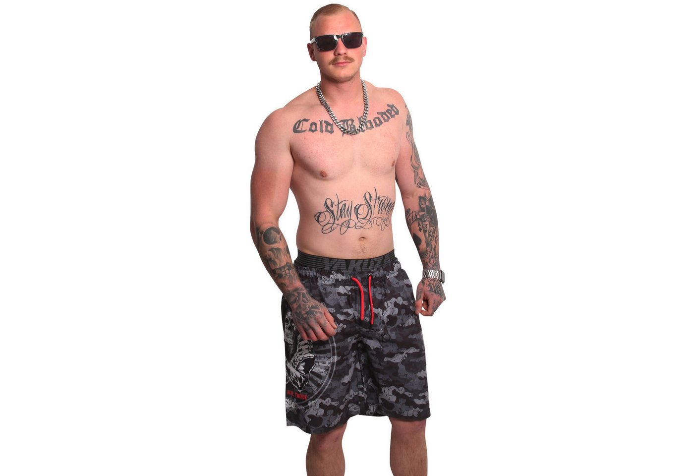 YAKUZA Boardshorts Trouble mit Doppelbund von YAKUZA