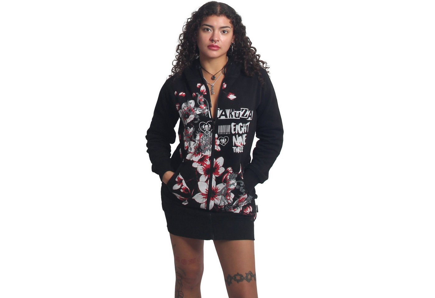 YAKUZA Kapuzensweatjacke Hanami mit lässigen, langen Schnitt von YAKUZA