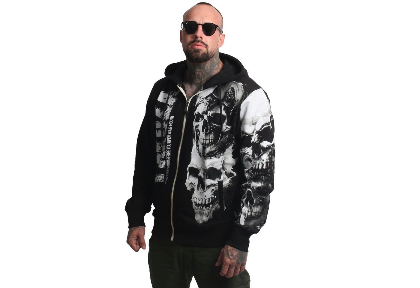 YAKUZA Kapuzensweatjacke Mouth mit Double Layer von YAKUZA