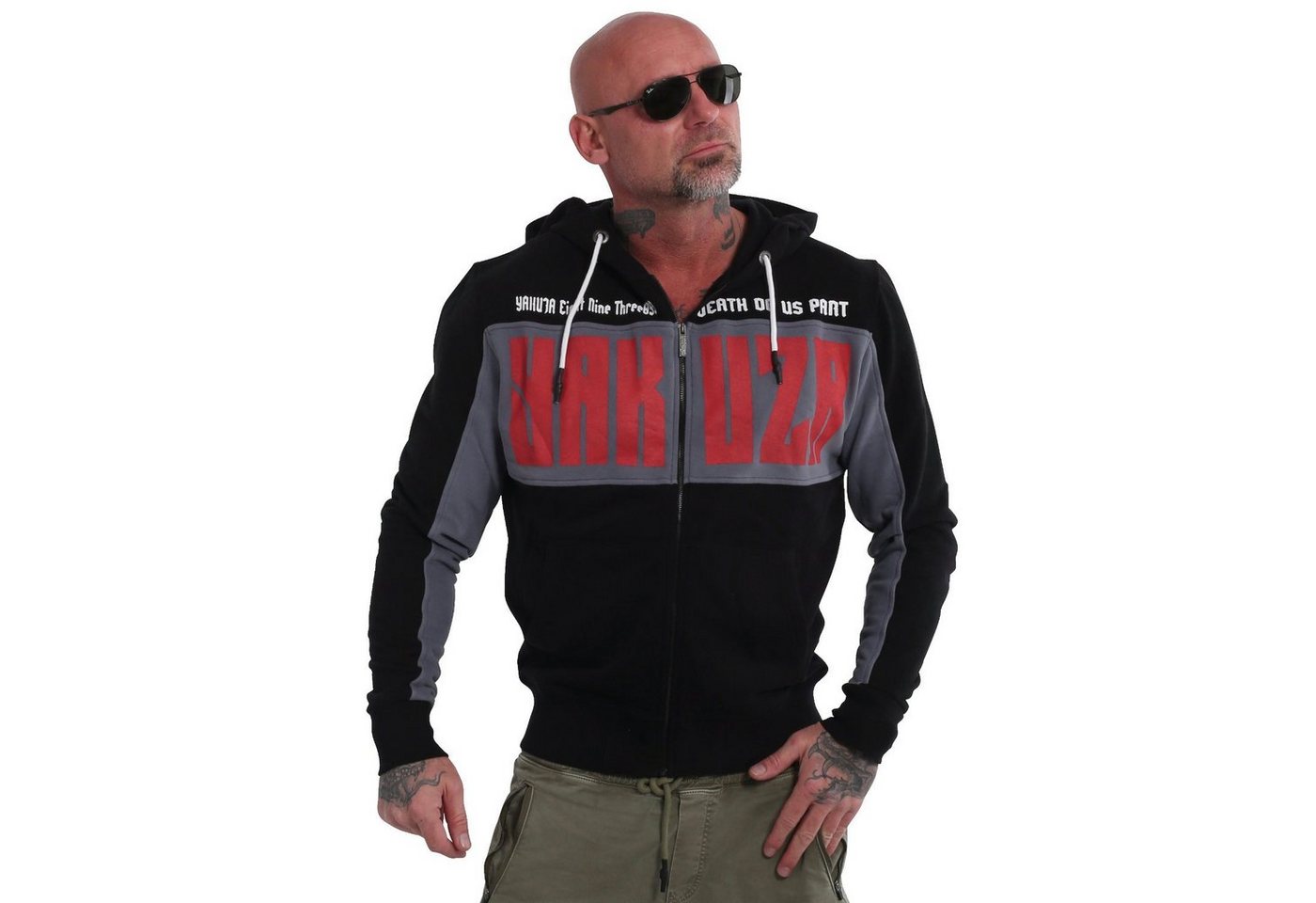 YAKUZA Kapuzensweatjacke Part Two Face mit Colorblocking von YAKUZA