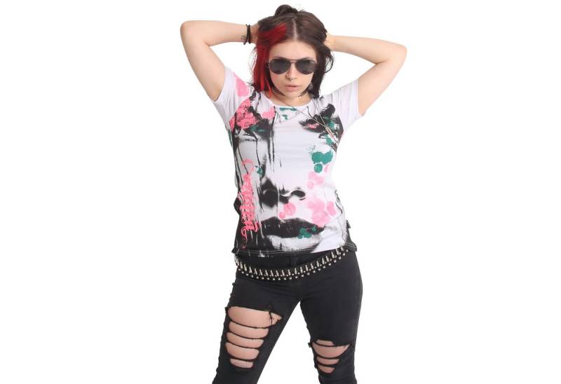 YAKUZA Rundhalsshirt Face It mit verlängertem Rückenteil von YAKUZA