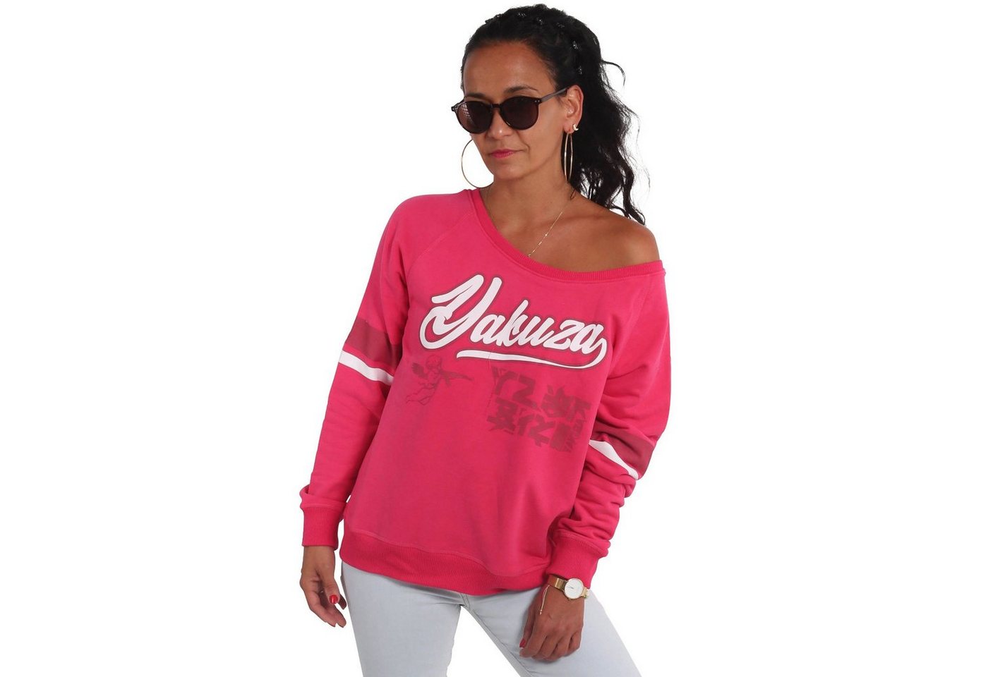 YAKUZA Sweatshirt 893 College mit weitem Rundhalsausschnitt von YAKUZA