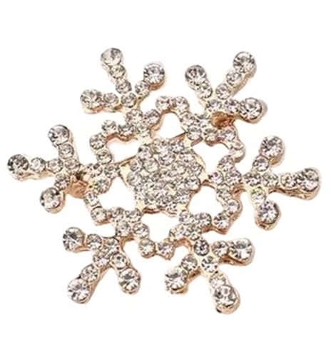 1 Pcs Frauen Schneeflocke Brosche Pins Winter Mantel Party Hochzeit Schmuck(Gold) von YAKXIUE