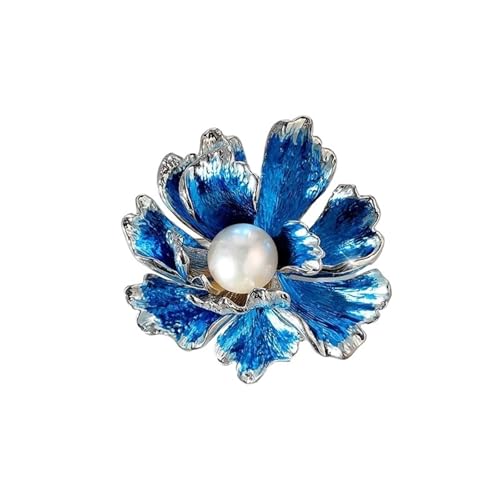 1 Pcs Frauen Vintage Emaille Blume Brosche Pins Büro Party Schmuck(Blue) von YAKXIUE