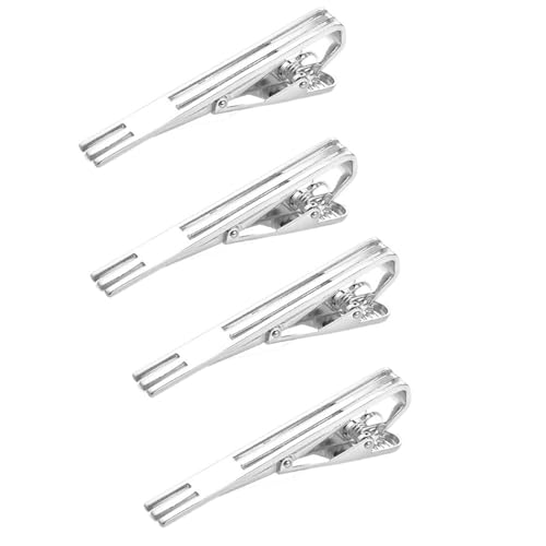 4 teile/satz Krawattenklammern for Männer Einfache Mischung Oder Gleiche Metall Farbe Krawatte Verschluss Schmuck Set(2) von YAKXIUE
