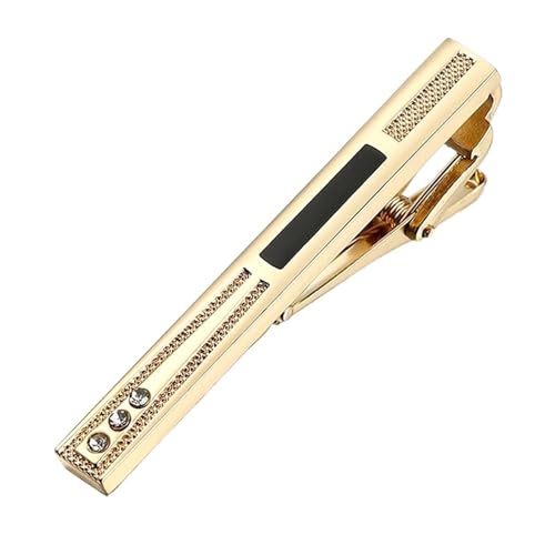 Gold Silber Farbe Strass Krawatte Clip Party Hochzeit Schmuck Zubehör for Männer(Gold) von YAKXIUE