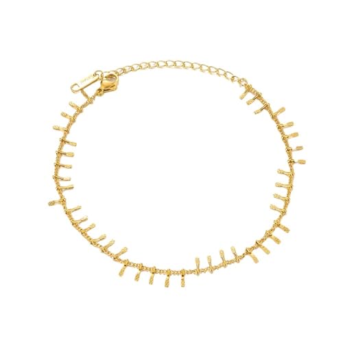 YAKXIUE 1 Pcs Frauen Gold Farbe Geometrische Fußkettchen Hochzeit Ästhetischen Sommer Strand Schmuck von YAKXIUE