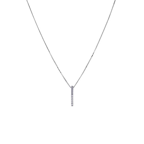 YAKXIUE 1 Pcs Streifen Form Geometrische Anhänger Halskette for Frauen Minimalistischen Silber Farbe Halskette Schlüsselbein Kette(Silver) von YAKXIUE