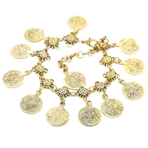 YAKXIUE 1 Pcs Vintage Barefoot Beach Fuß Kette Charme Ankle Armband for Frauen(Gold) von YAKXIUE