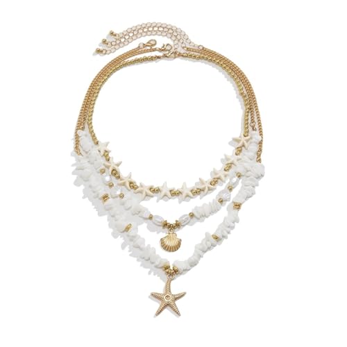 YAKXIUE 1 SET Damen verstellbare Halskette mit Sternanhänger aus Metall, Schmuckzubehör von YAKXIUE