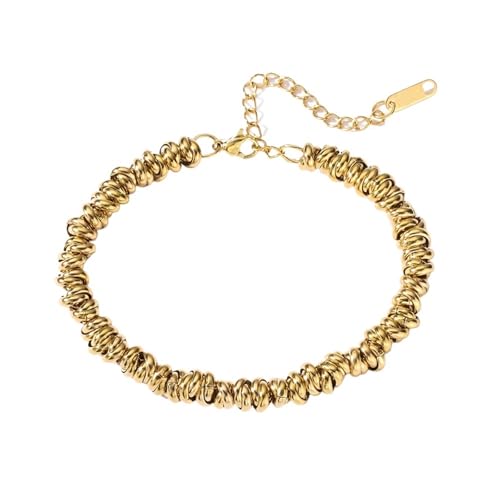 YAKXIUE 1 Stück Edelstahlschmuck Perlenarmbänder for Frauen(Gold) von YAKXIUE
