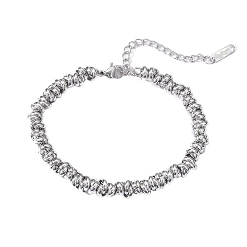 YAKXIUE 1 Stück Edelstahlschmuck Perlenarmbänder for Frauen(Silver) von YAKXIUE