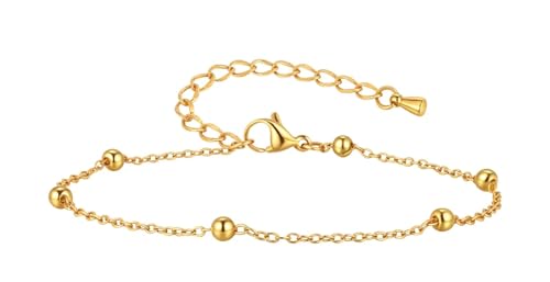 YAKXIUE 1 x Perlen-Kugel-Knöchelkette für Damen, Sommer-Strandschmuck, Einheitsgröße von YAKXIUE