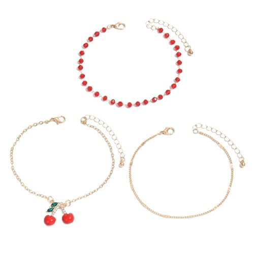 YAKXIUE 3 Pcs Frauen Charme Gold Farbe Fuß Kette Knöchel Armband Strand Schmuck Sommer Zubehör von YAKXIUE