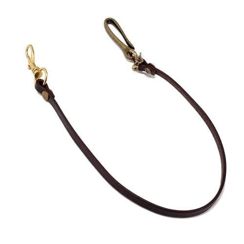 YAKXIUE Handgemachter braun-schwarzer Schlichter Schlüsselanhänger aus Jeans-Geldbörse mit Hakenverschluss(Brown) von YAKXIUE