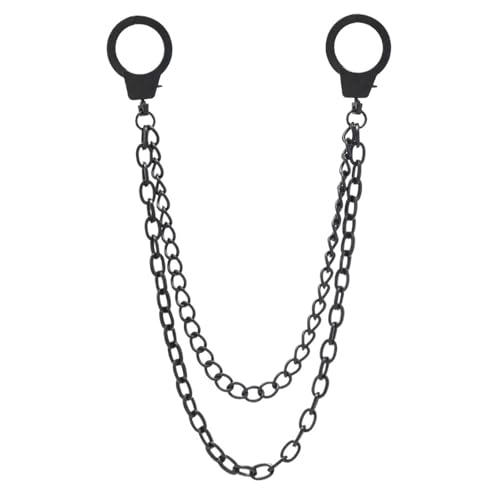 YAKXIUE Unisex-Jeans-Hüftkette aus schwarzer Legierung, Doppellagiges Metallglied von YAKXIUE