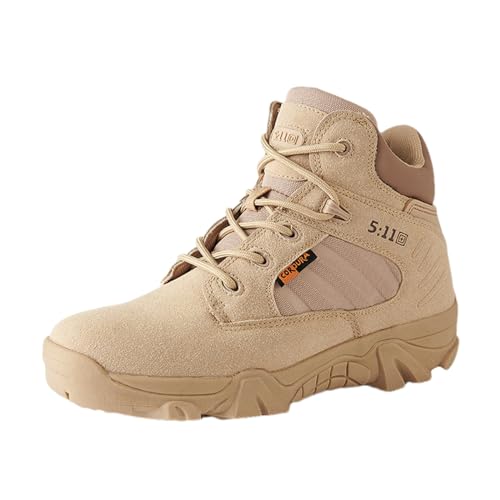 YALING Militärische taktische Stiefel für Herren,mit seitlichem Reißverschluss,Leichte Armee-Kampfstiefel,Low-Cut-Trainingsschuhe für Damen und Herren,zum Wandern im Freien, Jagen usw,Sand,40 EU von YALING