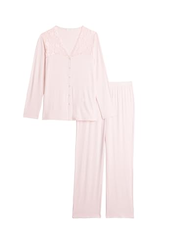 YAMAMAY -Langes Pyjama-Set; vordere Öffnung Primula Color von YAMAMAY