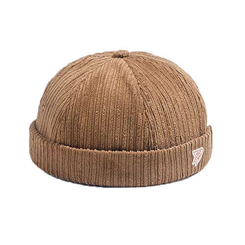 Unisex Docker Brimless Hats Beanie Skullcap Worker Seemannsmütze Retro Rolled Cuff Skull Caps mit Verstellbar Gr. One size, 0072-Khaki Unisex Docker Brimless Hats Beanie Skullcap Worker Seemannsmütze Retro Rolled Cuff Skull Caps mit Verstellbar Gr. One size, 0072-Khaki von YAMEE