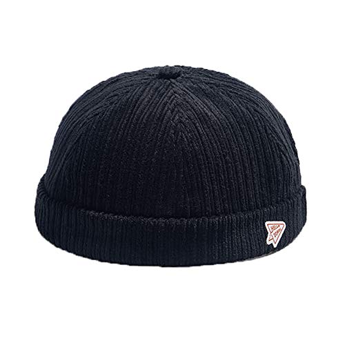 Unisex Docker Brimless Hats Beanie Skullcap Worker Seemannsmütze Retro Rolled Cuff Skull Caps mit Verstellbar Gr. One size, 0072-Schwarz. Unisex Docker Brimless Hats Beanie Skullcap Worker Seemannsmütze Retro Rolled Cuff Skull Caps mit Verstellbar Gr. One size, 0072-Schwarz. von YAMEE