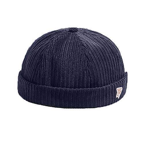 Unisex Docker Brimless Hats Beanie Skullcap Worker Seemannsmütze Retro Rolled Cuff Skull Caps mit Verstellbar Gr. One size, Jeansjacke von YAMEE
