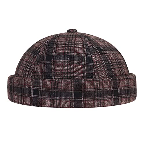 YAMEE Unisex Adult Mütze Coffee - Beanie mit Verstellbarer Größe (54-61 cm), Skull Cap, Seemann Cap, Retro Rolled Cuff, One Size von YAMEE
