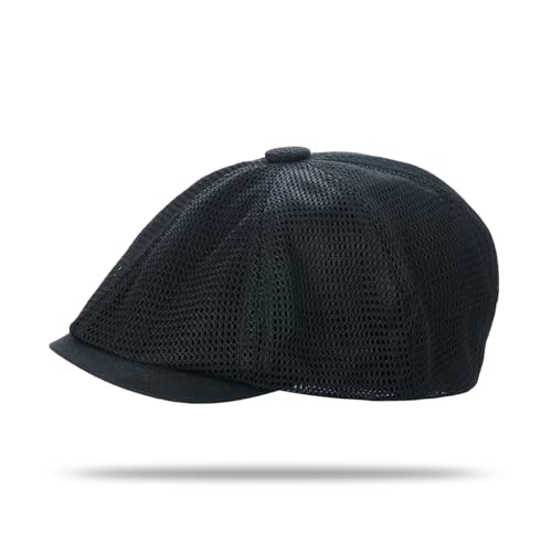 YAMEE Barett Herren Sommer Atmungsaktiver Mesh,Baskenmützen Damen Sonnenschutz,Schiebermütze Herren Elastisch Verstellbar,Newsboy Cap Herren Leicht Retro,Flat Cap Unisex Outdoor Mode Freizeit von YAMEE