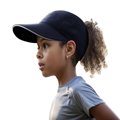 YAMEE Baseball Cap Mädchen Wasserdicht Schnelltrocknend,Baseballkappe Mädchen Pferdeschwanz Stilvolle Einstellbar,Schirmmütze Kinder Leicht,Sonnenhut Kinder Sonnenschutz für 4-10 Jahre alt von YAMEE