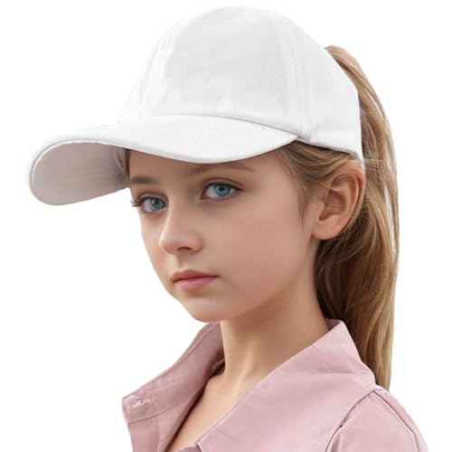YAMEE Baseball Cap für Mädchen mit Hohem Pferdeschwanz,Basecap Kinder Schnell Trocknend Atmungsaktiv,Sonnenhut für Kinder Verstellbare,Sommer Mützen für Mädchen Sonnenschutz,Geeignet für Alter 2 bis 8 von YAMEE