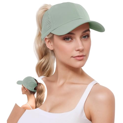 YAMEE Baseballkappe Damen Pferdeschwanz Sommer,Baseballmütze Damen Baseball Cap Mesh Atmungsaktiven,Sommermütze Damen Leicht Wasserdicht Schnelltrocknend von YAMEE