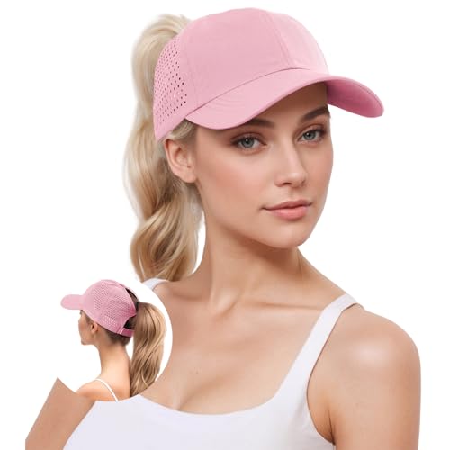 YAMEE Baseballkappe Damen Pferdeschwanz Sommer,Baseballmütze Damen Baseball Cap Mesh Atmungsaktiven,Sommermütze Damen Leicht Wasserdicht Schnelltrocknend von YAMEE