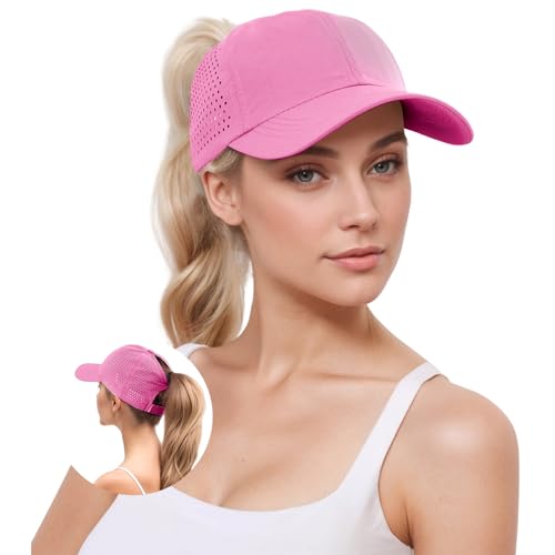 YAMEE Baseballkappe Damen Pferdeschwanz Sommer,Baseballmütze Damen Baseball Cap Mesh Atmungsaktiven,Sommermütze Damen Leicht Wasserdicht Schnelltrocknend von YAMEE