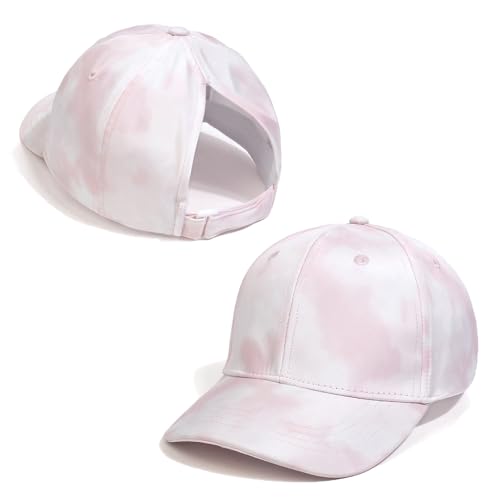 YAMEE Baseball Cap für Kinder, Weich Atmungsaktives, UV-Schutz, Sport Freizeit, Schlichtes Stilvoll (Kopfumfang: 53cm, Alter: 2-6 Jahre, Geschlecht: Mädchen, Farbe: Hellrosa Weißer) von YAMEE