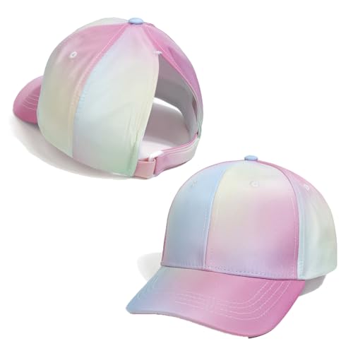 YAMEE Baseballkappe Pferdeschwanz für Kinder,Basecap für Mädchen Weich Atmungsaktives,Sonnenhut Kinder Sommer UV-Schutz,Baseball Cap Kinder Sport Freizeit,Mütze Kinder Schlichtes Stilvoll von YAMEE
