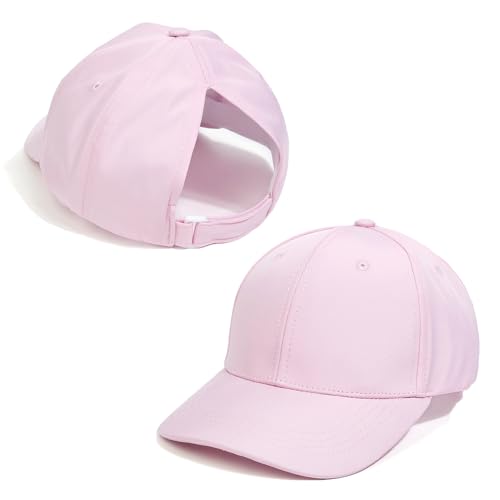 YAMEE Baseball Cap für Mädchen Rosa, Schlichtes Stilvoll, Anpassbar, Sommer, UV-Schutz, Sport, Freizeit, Kinder, 53cm von YAMEE