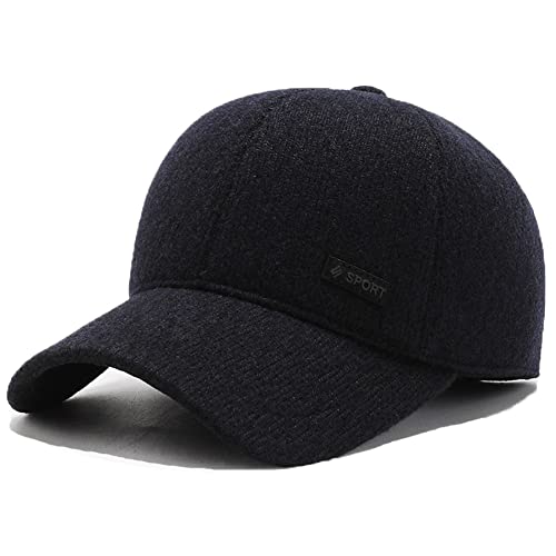 YAMEE Baseballmütze Herren Wintermütze,Herren Winter Baseball-Cap mit Ausklappbarem Ohrenschutz,Wintercap Herbst/Winter Basecap Warme Schildkappe von YAMEE