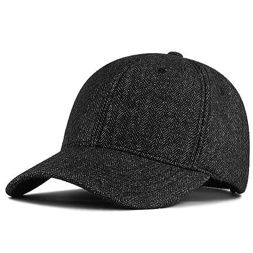 YAMEE Baseballmütze Herren schwarz XXL Wintermütze,Herren Winter Baseball-Cap,Wintercap Herbst/Winter Basecap Warme von YAMEE