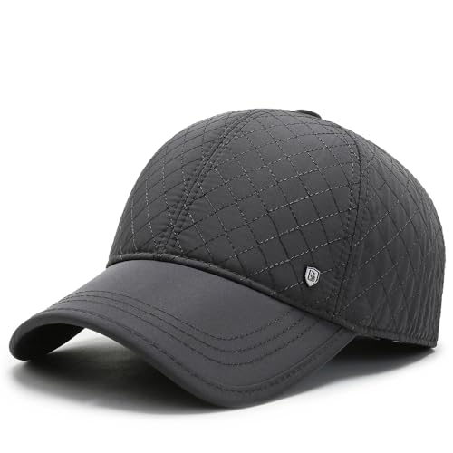 YAMEE Basecap Herren Winter mit Ausklappbarem Ohrenschutz,Wintermütze Unisex Baseballmütze,Wintercap Herrencap Herbst/Winter Weichem Innenfutter von YAMEE