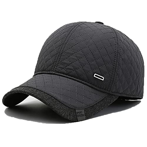 YAMEE Basecap Herren Winter mit Ausklappbarem Ohrenschutz,Wintermütze Unisex Baseballmütze,Wintercap Herrencap Herbst/Winter Weichem Innenfutter von YAMEE