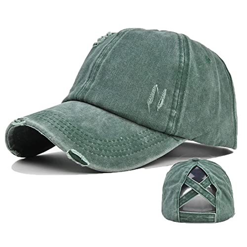 YAMEE Damen Baseballkappe Pferdeschwanz,Basecap Damen Sonnenhut Sonnenschutz,Baseballmütze Damen Vintage Sport Outdoor Cap von YAMEE