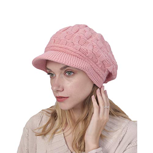 YAMEE Damen Winter Strickmütze Beanie Damen Wollmütze Warm Baskenmütze Gerippte Kappe Damen Winter Hüte von YAMEE