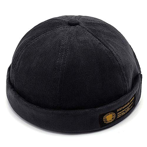 YAMEE Unisex, Docker-Cap Docker Mütze Seemannsmütze Hafenmütze Bikercap Basecap ganzjährig Tragbar Hat, Schwarz von YAMEE