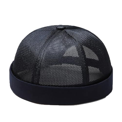 YAMEE Docker Cap Unisex Sommer Mesh,Sommer Beanie Herren Docker-Kappen,Matrosenmütze Herren Brimless Hat Rolled Cuff,Seemannsmütze Damen Sommer Casual,Hafenmütze Unisex(Kappenumfang：56-60cm von YAMEE