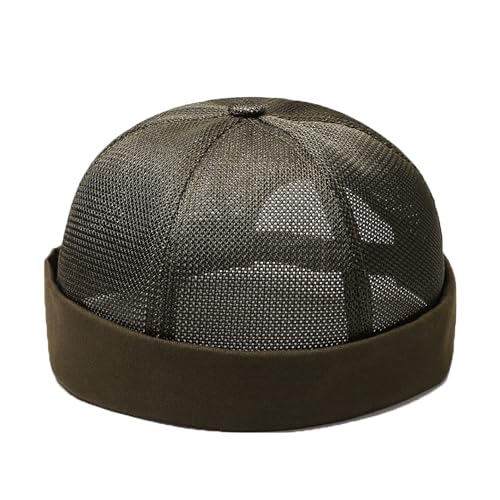 YAMEE Docker Cap Unisex Sommer Mesh,Sommer Beanie Herren Docker-Kappen,Matrosenmütze Herren Brimless Hat Rolled Cuff,Seemannsmütze Damen Sommer Casual,Hafenmütze Unisex(Kappenumfang：56-60cm von YAMEE