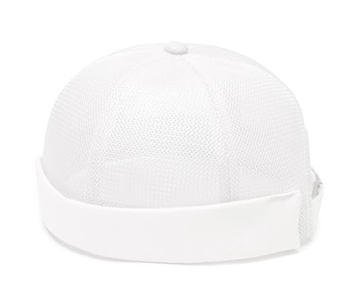 YAMEE Docker Cap Unisex Sommer Mesh,Sommer Beanie Herren Docker-Kappen,Matrosenmütze Herren Brimless Hat Rolled Cuff,Seemannsmütze Damen Sommer Casual,Hafenmütze Unisex(Kappenumfang：56-60cm von YAMEE